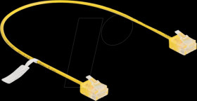 80859 RJ45 Network Cable Cat.6 UTP Ultra Slim 0.3 m yellow with short