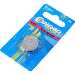 Conrad Energy CE-2445756 Button Cell 3V 80mAh Lithium CR2016 1piece