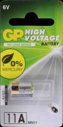 GP11A C1 Alkaline battery, cylindrical, 6 V, 38 mAh