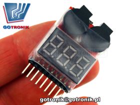 Miernik tester dla ogniw 1-8S Lipo Li-on