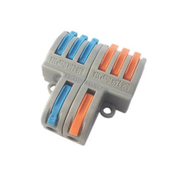 ZŁĄCZKA SZYBKOZŁĄCZKA PRZELOTOWA OŚWIETLENIOWA ZACISKOWA 2-TOROWA 2 NA 6 ROZGAŁĘZIACZ / ROZGAŁĘŹNIK / ROZDZIELACZ Z 2 NA 6 PRZEW