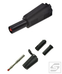 Wtyk bananowy 4mm;25.501.2;32A/600V czarny;bezpieczny;wtykany(gn.b.4mm)