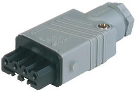 Jack, 4 pole, cable assembly, screw connection, 1.5 mm², gray, 932533106