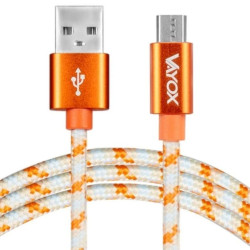 Kabel USB - micro USB pomarańczowy 1,5m VA0145 Vayox