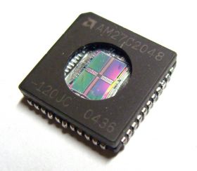 Pamięć EPROM 27C2048 PLCC 44 (UV) AMD (zam. 27C202/220), 120ns