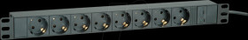 19071623 19" socket outlet, 1U, 9-port