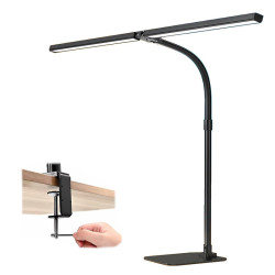 Lampa kreślarska LED czarna 2w1 PRO biurkowa podstawa + uchwyt blatu CRI