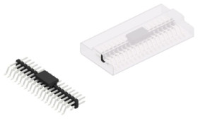 Pin header, 36 pole, pitch 2 mm, straight, black, SLY10SMD04036ZBSM