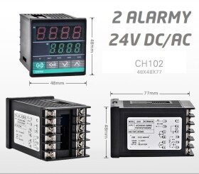 Regulator temperatury PID CH102 / 2 alarmy ( 24V DC/AC )