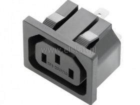 Gniazdo żeńskie zasil. do obud. wciskane zatrzask