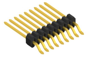 Pin header, 9 pole, pitch 1.27 mm, straight, black, SLVW3SMD0739G