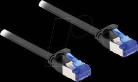 80174 RJ45 flat cable, Cat.6a, 0.5 m, black