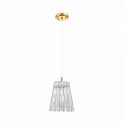 Nowoczesny zwis lampa wisząca BACH złota, z transparentnym szklanym kloszem - P0547-01H-F9AC Zuma Line