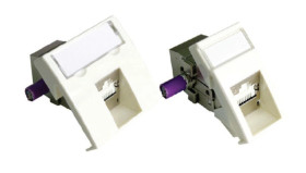 Moduł 22.5 x 45mm DataGate C6A 1xRJ45, Kątowy, 568A/B, STP, PowerCat C6A, Biały MLG-00030-02