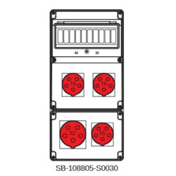 Rozdzielnica 1x5x32A 3x5x16A INA=32A IP54 SB-108805-S0030-54