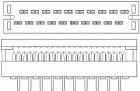 Złącze IDC 24-pinowe 2-rzędowe raster: 2.54mm Męski Montaż na kablu TE Connectivity