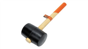 Młotek Gumowy , Czarny Z Drewnianą Rączką 80 Mm 1200 G (39-006)
