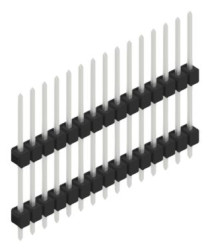 Pin header, 15 pole, pitch 2.54 mm, straight, black, 10051168