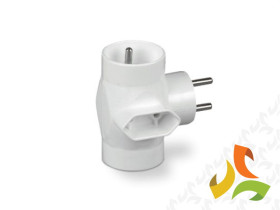 Rozgałęźnik 2x2P+Z + 2P/II "złodziejka" 16A max 250V biały R-21 ABEX