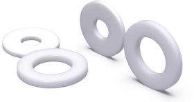 Washer, M10, H 1.6 mm, inner Ø 10.5 mm, outer Ø 18 mm, PA, DIN 433, BYB-3-16H9844