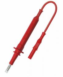 4930-IEC-10A600V-RT Przewód PVC 0,75mm2, 1,2m, sonda/wt.pr.4mm, czerwony sonda z tuleją osł. i z bezp.6x32mm 10A/600V, kat.II, (