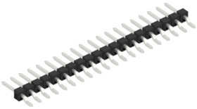 Pin header, 20 pole, pitch 2.54 mm, straight, black, 10080509