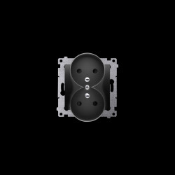 Gniazdo podwójne z/u do ramek Nature czarny mat DGZ2MZN.01/49 Kontakt-Simon 54