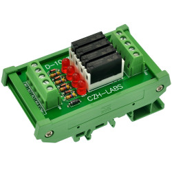 CZH-LABS Slim DIN Rail Mount DC24V Source/PNP 4 SPST-NO 5A Power Relay Module, APAN3124