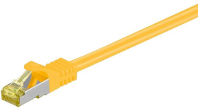 RJ45 patchkabel, CAT 6A S/FTP (PiMF), 500 MHz z CAT 7 kable surowym, Żółty - Długość kabla 2 m