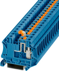 Knife disconnect terminal, screw connection, 0.2-10 mm², 2 pole, 20 A, 6 kV, blue, 3073270