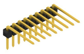 Pin header, 9 pole, pitch 2.54 mm, angled, black, SL31319G