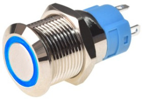 Przełącznik bistabilny RING 12mm niebieski 12-24V