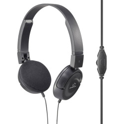 Renkforce RF-5152722 RF-HS-130 On-ear headphones Corded Black Volume control