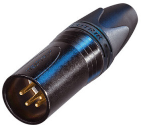 XLR plug, 4 pole, gold-plated, 1.5 mm², AWG 16, zinc die casting, NC4MXX-B
