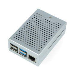Obudowa do Raspberry Pi 4B - aluminiowa z wentylatorem - srebrna - LT-4B01-F