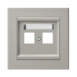 SONATA Obudowa gniazda podwójnego typu Keystone prosta kaszmir GPK-2R/p/82