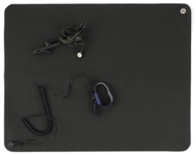 ESD Handling Set 5-pcs (foldable), mat black (500x400x0,5), wrist strap, spiral cable, ground wire and alligator clip