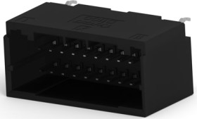 Pin header, 22 pole, pitch 2 mm, straight, black, 1-2329463-1