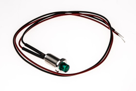 Lampka kontrolna do montażu panelowego 24V ac, zielona 6.4mm LED Czarny Wyprowadzenia Oxley