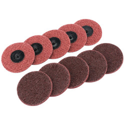 Draper 75627 Ten 75mm Polycarbide Abrasive Pads (Medium)
