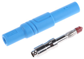 Adapter z wtykiem bananowym Męski Śruba typ Wtyk bananowy Niebieski 24A Hirschmann Test & Measurement rozmiar 4 mm