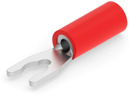 Insulated forked cable lug, 0.3-1.42 mm², AWG 22, M3.5, red, 53240-1