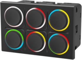 EAO Series 09 In Cabin Keypad 6PB, CANopen, Screw-in, LoadDump B, RGB, Symbol Inserts Blanc