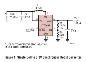 600mA, 1.2MHz Micropower Synchronous Boost Converters in ThinSOT