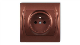 Logo Gniazdo Pojedyncze Z/U 2P+Z Brązowy Metalik 9Lgp-1Zp