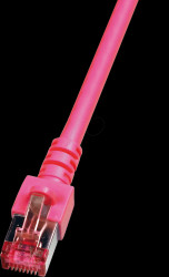 0.5 m cat.6 PiMF patch cable, magenta / pink