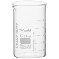 Rapid CH200000 Heavy Duty Borosilicate Glass Beaker 50ml pack of 12