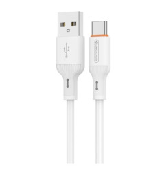 Kabel soft-silicone USB typ-C - 1 m - biały