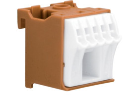 Blok samozacisków fazowy brązowy 1x16+5x4 mm2 szerokość 30mm QuickConnect KN06P HAGER