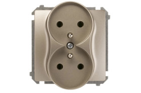 Simon Basic Gniazdo podwójne z/u 16A IP20 satynowe BMGZ2M.01/29